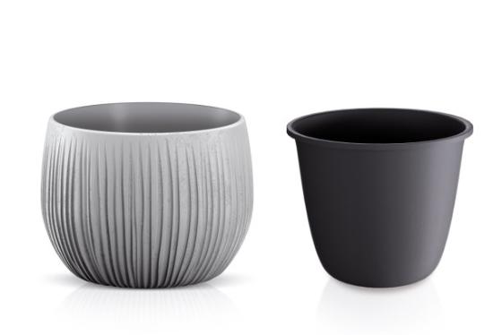 Prekės „Plastikinis vazonas Beton Bowl DKB150-422U, pilkos spalvos“ paveikslėlis