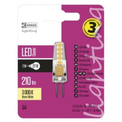 Prekės „Lempa LED 2W 12V G4 WW EMOS“ paveikslėlis