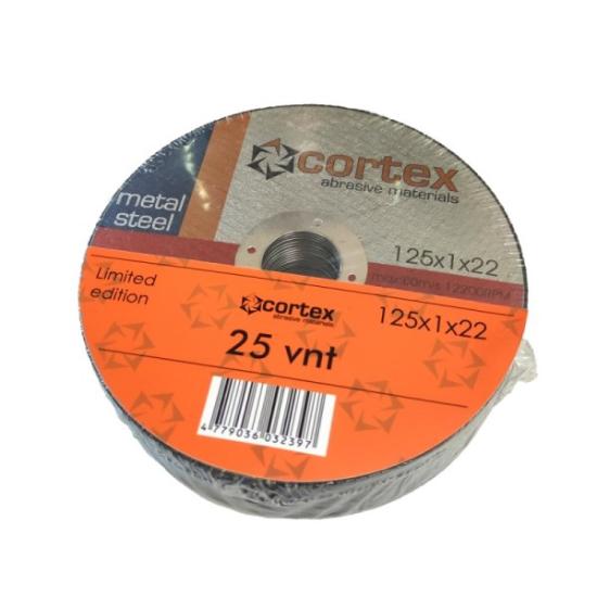 Prekės „Diskai pjovimui metalo 125x1x22,2 mm 25 vnt Cortex“ paveikslėlis