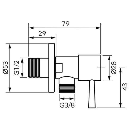 Prekės „Ventilis rutulinis kampinis FERRO ROTONDO Z295 1/2"x3/8"“ paveikslėlis