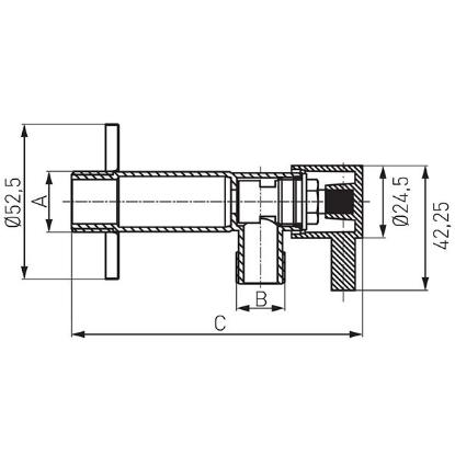 Prekės „Ventilis rutulinis kampinis FERRO Z1238C 1/2"x3/8"“ paveikslėlis