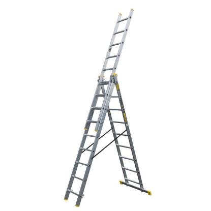Prekės „Kopėčios aliuminės universalios 3 dalių 9 pakopų 2,43 x 5,29 m Bayersystem BS-DW 3x9
“ paveikslėlis