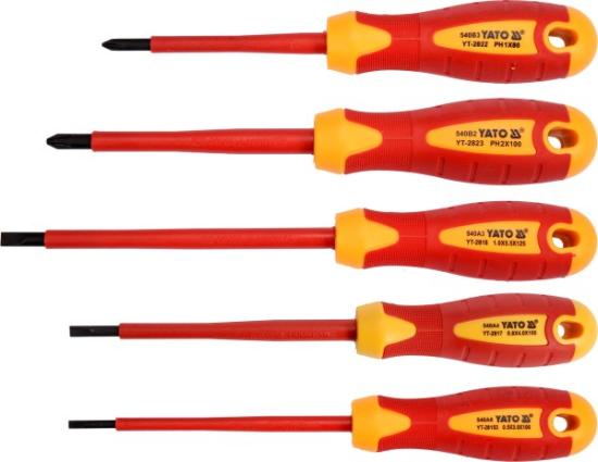 Prekės „Rinkinys atsuktuvų elektrikams 5 vnt YT2827 Yato“ paveikslėlis