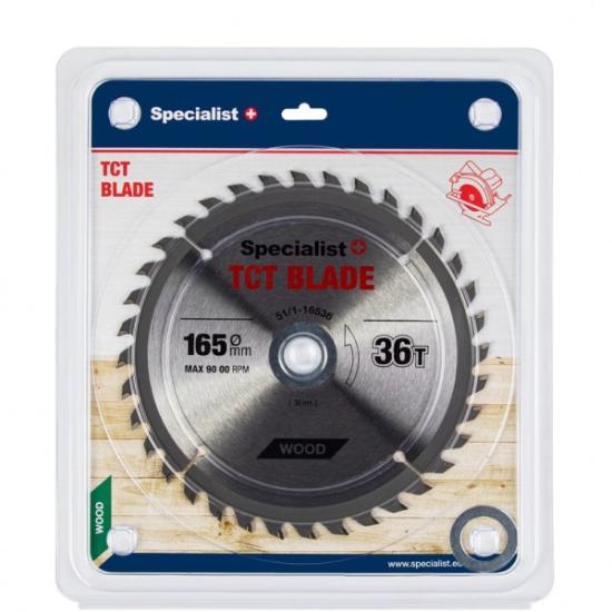 Prekės „Diskas medžiui 165x30/20/16mm 36T Specialist+“ paveikslėlis