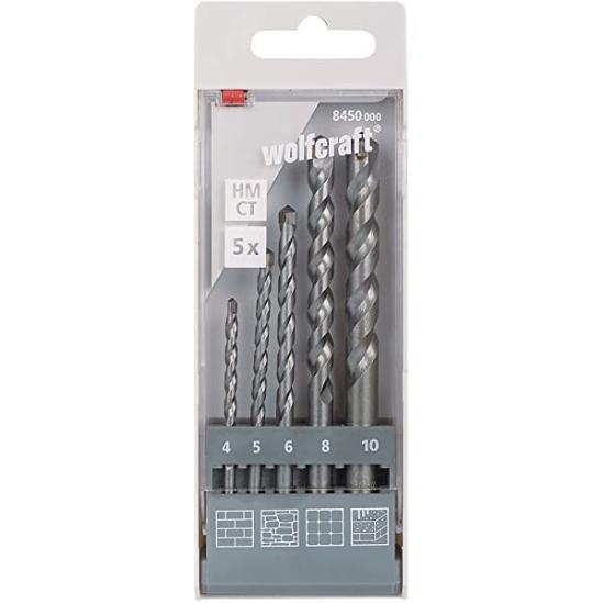 Prekės „Rinkinys grąžtų betonui 4,5,6,8,10 mm WOLFCRAFT 8450000“ paveikslėlis