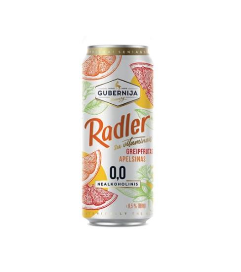Prekės „Alaus kokteilis nealkoholinis Radler greipfrutų-apelsinų skonio 0,5 l“ paveikslėlis