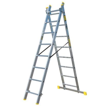 Prekės „Universalios aliuminio kopėčios 3 dalių x 8 pakopos Bayersystem“ paveikslėlis