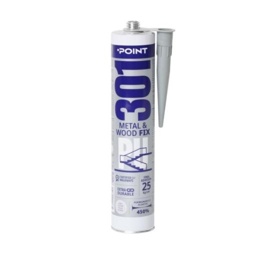 Prekės „Poliuretaniniai montavimo klijai POINT PU 301 Metal & Wood Fix, 300 ml, pilki“ paveikslėlis
