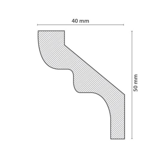 Prekės „Juosta apdailinė luboms S50  Homestar 2m 40x50mm“ paveikslėlis