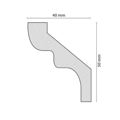 Prekės „Juosta apdailinė luboms S50  Homestar 2m 40x50mm“ paveikslėlis