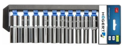 Prekės „Rinkinys galvučių prailgintų 1/2" 10-24 mm 76 mm 10vnt Hiogert HT1A888“ paveikslėlis