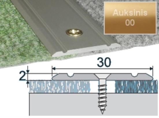 Prekės „Profilis grindų sujungimui A02 30x2mm 180cm aukso spalva“ paveikslėlis
