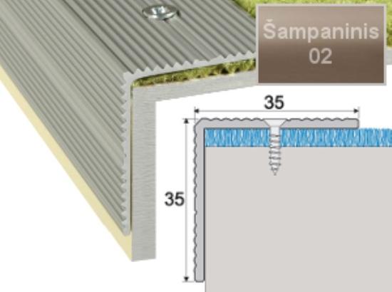 Prekės „Profilis laiptams A34 35x35 180cm šampano spalva“ paveikslėlis