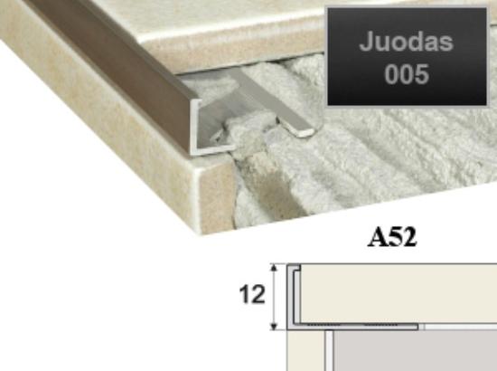 Prekės „Plytelių užbaigimo profilis A52 juodas 12mm 250cm“ paveikslėlis