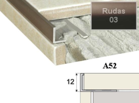 Prekės „Plytelių užbaigimo profilis A52 rudas 12mm 250cm“ paveikslėlis