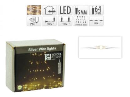Prekės „Elektrinė girlianda 64 LED 8 x 88 cm, šiltai baltos spalvos“ paveikslėlis