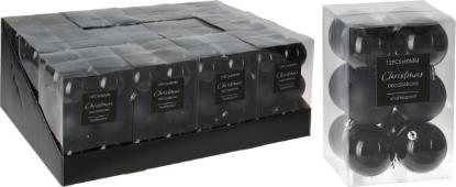 Prekės „Rinkinys eglutės žaisliukų 12 vnt x 60 mm Black“ paveikslėlis