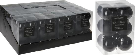 Prekės „Rinkinys eglutės žaisliukų 12 vnt x 60 mm Black“ paveikslėlis