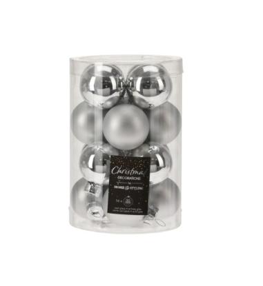 Prekės „Rinkinys eglutės žaisliukų 35 mm 16 vnt Silver“ paveikslėlis