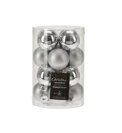 Prekės „Rinkinys eglutės žaisliukų 35 mm 16 vnt Silver“ paveikslėlis