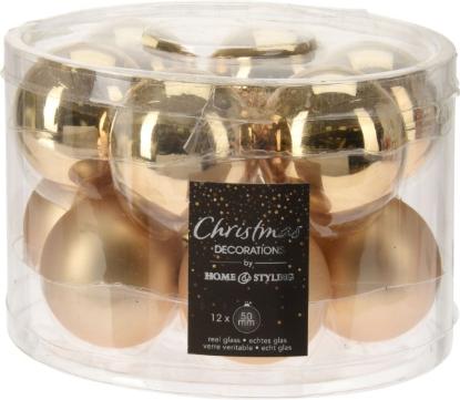 Prekės „Rinkinys eglutės žaisliukų 50 mm 12 vnt Gold“ paveikslėlis