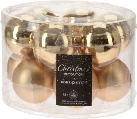Prekės „Rinkinys eglutės žaisliukų 50 mm 12 vnt Gold“ paveikslėlis