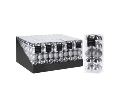 Prekės „Žaisliukai eglutės, 20 vnt x 40 mm,  sidabriniai“ paveikslėlis