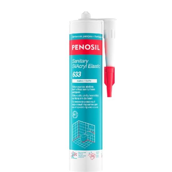 Prekės „Penosil Sanitary SilAcryl Elastic 633 silikonizuotas akrilinis hermetikas baltas 300 ml“ paveikslėlis