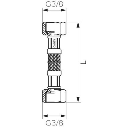 Prekės „Žarna plieninė sujung.3/8" FF 30cm“ paveikslėlis