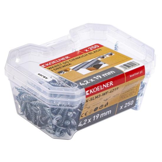 Prekės „Savisriegiai metalas/metalas 4,2x19 mm 250 vnt Koelner“ paveikslėlis