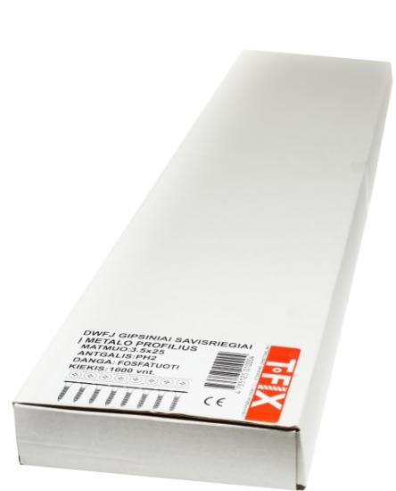 Prekės „Savisriegiai į metalą GKP 3,9x25 mm juostoje 1000 vnt DWFJ T-Fix“ paveikslėlis