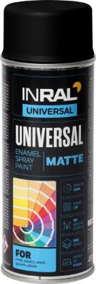 Prekės „INRAL UNIVERSAL RAL 9005, Tamsiai juoda, matinė 400 ml dažai“ paveikslėlis