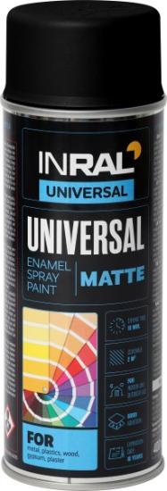 Prekės „INRAL UNIVERSAL RAL 9005, Tamsiai juoda, matinė 400 ml dažai“ paveikslėlis