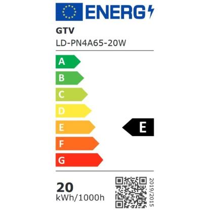 Prekės „LED lemputė E27  20W  2400lm  4000K  200* GTV“ paveikslėlis