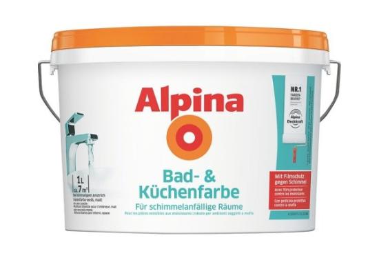 Prekės „Dažai drėgnų patalpų sienoms Alpina Bad- und Küchenfarbe,  5 l“ paveikslėlis
