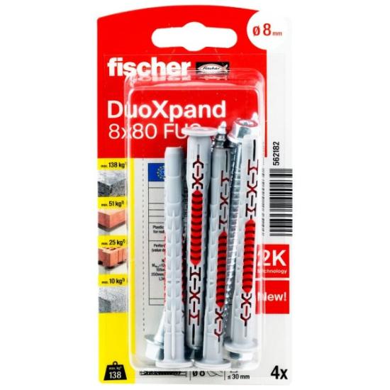 Prekės „Kaištis su įsukamu sraigtu 8x80mm 4vnt DX FUS Fischer“ paveikslėlis