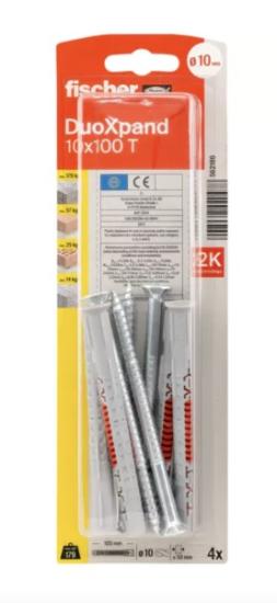 Prekės „Kaištis su įsukamu sraigtu 10x100mm 4vnt DX T Fischer“ paveikslėlis