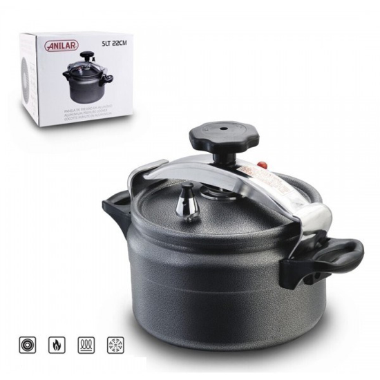 Prekės nuotrauka Greitpuodis alium. 5L 22cm indukc. ANILAR BLACK
