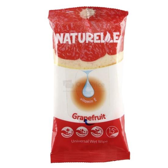 Prekės „Drėgnos servetėlės greipfruto kvapo NATURELLE 15 vnt“ paveikslėlis