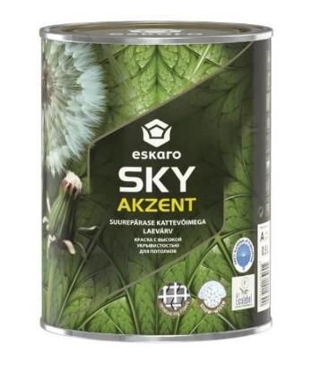 Prekės „Sniego baltumo visiškai matiniai dažai eskaro Akzent Sky A 0,9L“ paveikslėlis