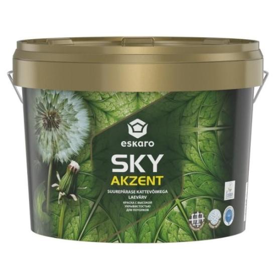 Prekės „Sniego baltumo visiškai matiniai dažai eskaro Akzent Sky A 9L“ paveikslėlis