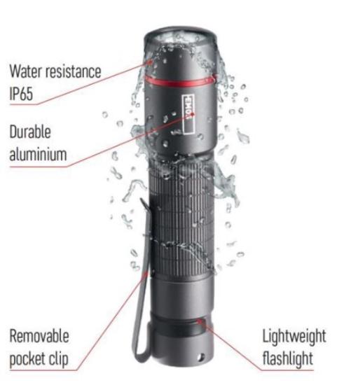 Prekės „Žibintuvėlis, atsparus drėgmei IP65, ULTIBRIGHT 60, CREE LED, 170lm, 1xAA, EMOS“ paveikslėlis