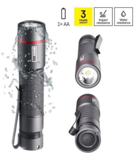 Prekės „Žibintuvėlis, atsparus drėgmei IP65, ULTIBRIGHT 60, CREE LED, 170lm, 1xAA, EMOS“ paveikslėlis