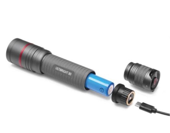 Prekės „Žibintuvėlis, atsparus drėgmei IP65, ULTIBRIGHT 80, CREE LED, 600lm, įkraunamas 2600mA, EMOS“ paveikslėlis