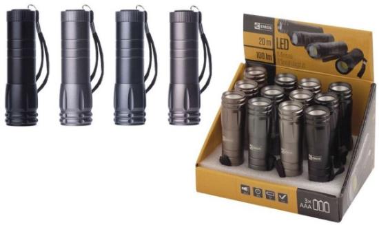 Prekės „Žibintuvėlis COB 3W 3x AAA, metalinis, 100lm, EMOS“ paveikslėlis