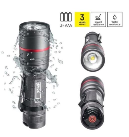 Prekės „Žibintuvėlis, atsparus drėgmei IP65, ULTIBRIGHT 70, CREE LED, 340lm, 3xAAA, EMOS“ paveikslėlis