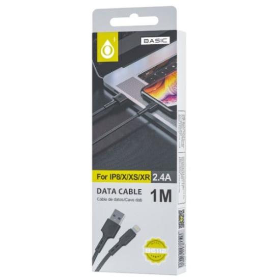 Prekės „Laidas Iphone5/6/7 1m 2,4A juodas OnePlus“ paveikslėlis