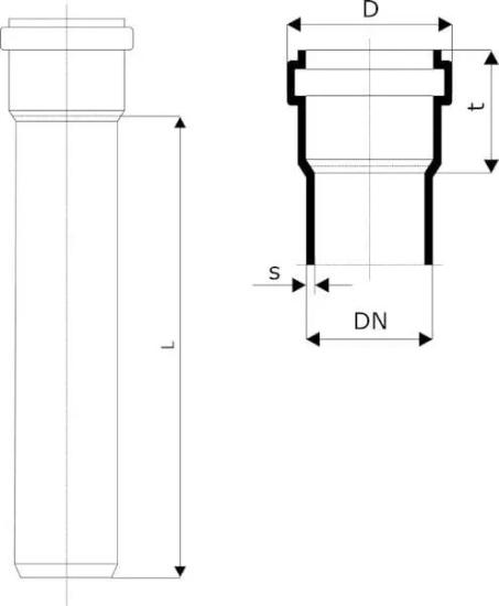 Prekės „Vamzdis lauko su mova KGEM d=110x3000x3,2mm SN4 Magnaplast“ paveikslėlis