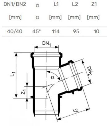 Prekės „Trišakis vidaus HTEA d=40x40x45°“ paveikslėlis