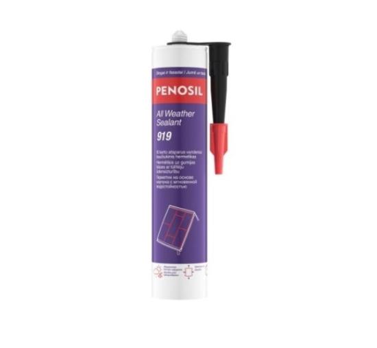 Prekės „Universalios klijuojančios putos Penosil All Weather Sealant 919, vandeniui atsparus hermetikas juodas, 300 ml“ paveikslėlis